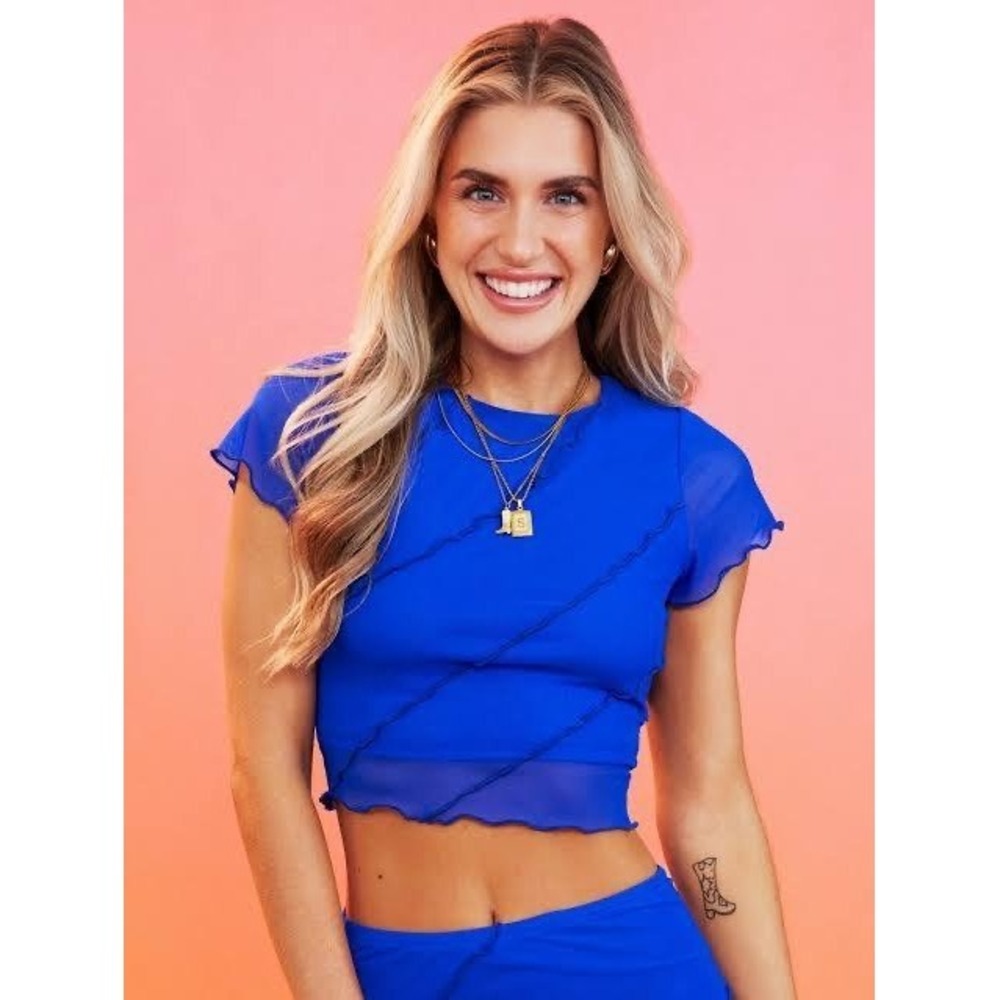 NWT! Brooklyn Karma Alyssa Crop Top Cobalt Blue/ Royal Size Small